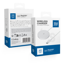 Безжично зарядно BLUE STAR Charing Pad 15w с MagSafe - бяло