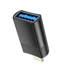 Заредете изображение във визуализатора на галерията – Hoco adaptor otg from usb a (female) to lightning 8-pin ua17 black