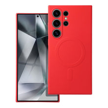 Заредете изображение във визуализатора на галерията – Гръб SILICONE MAG COVER съвместим с MagSafe за SAMSUNG S24 Ultra червен