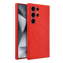 Заредете изображение във визуализатора на галерията – Гръб SILICONE MAG COVER съвместим с MagSafe за SAMSUNG S24 Ultra червен