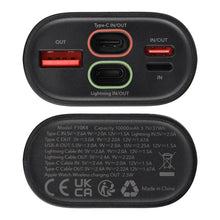 Заредете изображение във визуализатора на галерията – FORCELL F-ENERGY F10K4 powerbank compatible with Apple Watch PD QC3.0 3A 22,5W 10000 mAh black