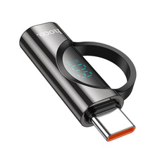 Заредете изображение във визуализатора на галерията – HOCO adapter Type C (male) to Lightning (female) with digital display 3A 60W UA32A black
