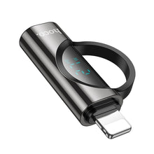 Заредете изображение във визуализатора на галерията – HOCO adapter Lightning (male) to Type C (female) with digital display 2,4A 27W UA32B black