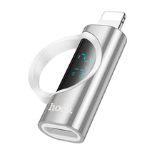 Заредете изображение във визуализатора на галерията – HOCO adapter Lightning (male) to Type C (female) with digital display 2,4A 27W UA32B silver