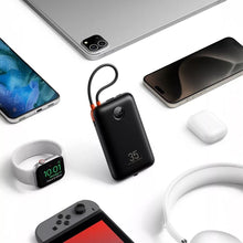 Заредете изображение във визуализатора на галерията – VEGER powerbank 20000 mAh with built-in cables Type C / Lightning PD QC3.0 35W K2 (W2068) black
