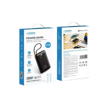 Заредете изображение във визуализатора на галерията – VEGER powerbank 20000 mAh with built-in cables Type C / Lightning PD QC3.0 35W K2 (W2068) black