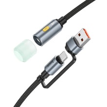 Заредете изображение във визуализатора на галерията – Кабел Hoco USB A / Type C to LED light UA38C черен
