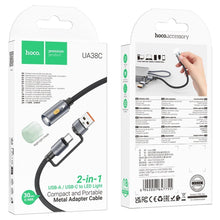 Заредете изображение във визуализатора на галерията – Кабел Hoco USB A / Type C to LED light UA38C черен