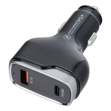 Заредете изображение във визуализатора на галерията – Зарядно за кола USB A + Type C PD QC3.0 3A 83W CC53-1A1C черно
