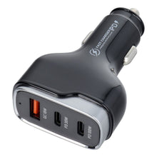 Заредете изображение във визуализатора на галерията – Зарядно за кола USB A + 2 x Type C PD QC3.0 3A 138W CC53-2C1A черно