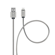 Заредете изображение във визуализатора на галерията – FORCELL F-ENERGY Metal C236 кабел USB A към Lightning 2,4A 12W 1 м сребрист