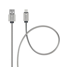 Заредете изображение във визуализатора на галерията – FORCELL F-ENERGY Metal C234 кабел USB A към Type C QC3.0 2,4A 12W 1 м сребрист