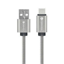 Заредете изображение във визуализатора на галерията – FORCELL F-ENERGY Metal C234 кабел USB A към Type C QC3.0 2,4A 12W 1 м сребрист