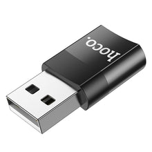 Заредете изображение във визуализатора на галерията – HOCO адаптер OTG USB A (мъжки) към Type C (женски) UA17 черен