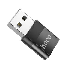 Заредете изображение във визуализатора на галерията – HOCO адаптер OTG USB A (мъжки) към Type C (женски) UA17 черен