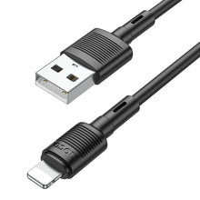 Заредете изображение във визуализатора на галерията – Кабел Hoco USB A to Lightning 2,4A X83 1 m черен