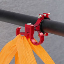 Заредете изображение във визуализатора на галерията – Hook for shopping with two loops for bike / scooter aluminum FS366 red