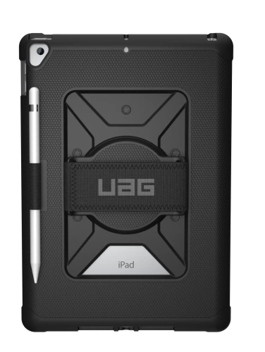 UAG Metropolis Hand Strap case for iPad 10.2" 7/8/9 gen. with Apple Pencil holder and hand strap - black