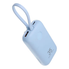 Заредете изображение във визуализатора на галерията – VEGER powerbank 10000 mAh with built-in cabels Type C / Lightning PD QC3.0 35W K1 (W1188) sky blue