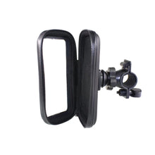 Заредете изображение във визуализатора на галерията – Holder with a 360 head for the handlebar for the pannier bag of the bicycle holder for the phone black
