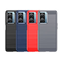 Заредете изображение във визуализатора на галерията – Carbon Case Cover for Oppo A57 5G / A57 / A77 5G / A77 / K10 5G, Realme V23 5G / Narzo 50 5G / Q5i 5G Flexible Silicone Carbon Cover Black
