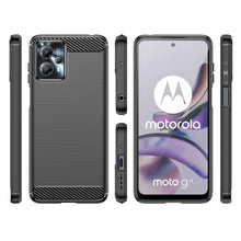 Заредете изображение във визуализатора на галерията – Carbon Case for Motorola Moto G13 flexible silicone carbon cover black
