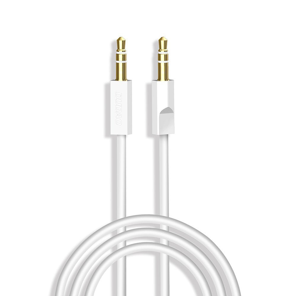 Dudao cable AUX mini jack 3.5mm 1m 3 pole stereo white (L12S white) - TopMag