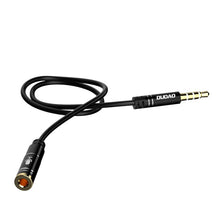Заредете изображение във визуализатора на галерията – Dudao 4 poles cable AUX extension cord for headphones with microphone 3.5 mm mini jack black - TopMag
