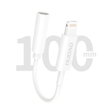 Заредете изображение във визуализатора на галерията – Dudao audio adapter headphone adapter Lightning to mini jack 3.5mm white (L16i white) - TopMag
