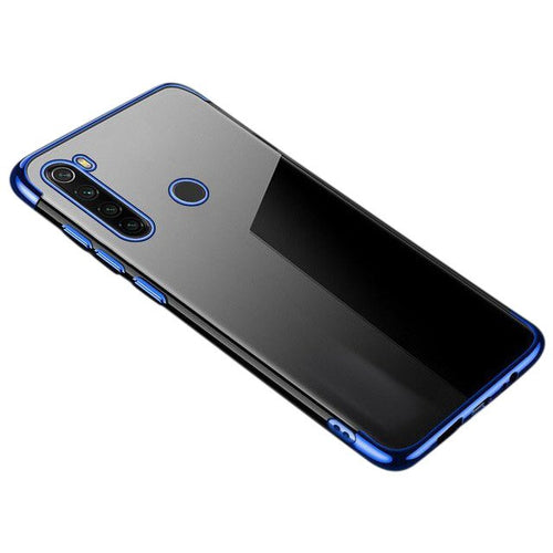 Clear Color Case Gel TPU Electroplating frame Cover for Motorola G8 Plus blue - TopMag