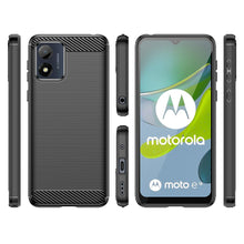 Заредете изображение във визуализатора на галерията – Carbon Case for Motorola Moto E13 flexible silicone carbon cover black
