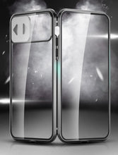 Заредете изображение във визуализатора на галерията – Wozinsky Magnetic Cam Slider Case Full Body Cover built-in front glass lens rotector for Huawei P40 black - TopMag
