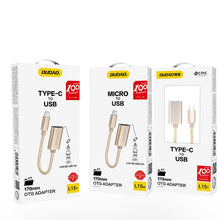 Заредете изображение във визуализатора на галерията – Dudao adapter cable OTG USB 2.0 to micro USB gray (L15M) - TopMag
