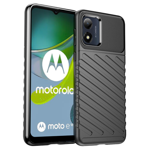 Thunder Case case for Motorola Moto E13 silicone armor case black