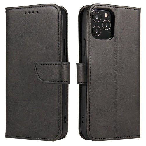 Magnet Case elegant bookcase type case with kickstand for Motorola Moto G9 Play / Moto E7 Plus black - TopMag