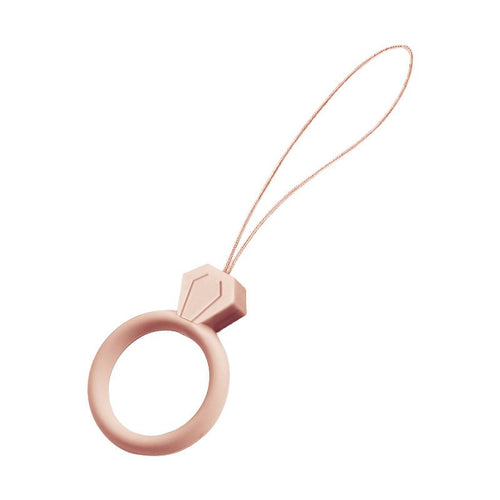 Silicone lanyard for the phone diamond ring pendant for a finger pink - TopMag