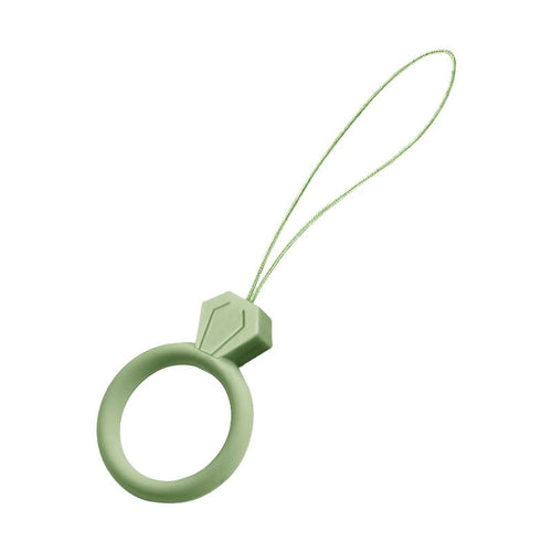 Silicone lanyard for the phone diamond ring pendant for a finger light green - TopMag
