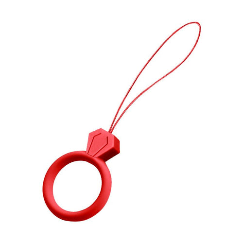 Silicone lanyard for the phone diamond ring pendant for a finger red - TopMag
