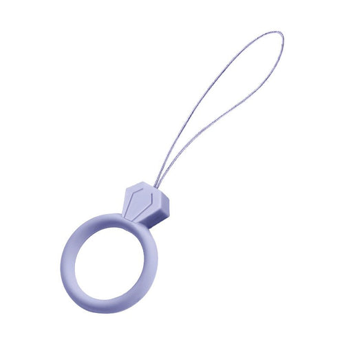 Silicone lanyard for the phone diamond ring pendant for a finger light purple - TopMag