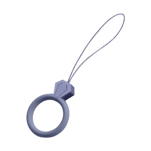 Silicone lanyard for the phone diamond ring pendant for a finger violet - TopMag