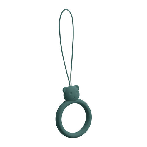 A silicone lanyard for a phone bear ring on a finger bottle green - TopMag