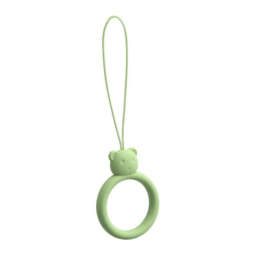 A silicone lanyard for a phone bear ring on a finger light green - TopMag