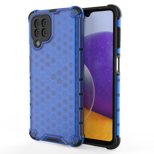 Honeycomb Case armor cover with TPU Bumper for Samsung Galaxy A22 4G blue - TopMag