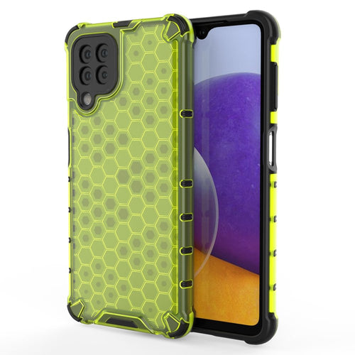 Honeycomb Case armor cover with TPU Bumper for Samsung Galaxy A22 4G green - TopMag