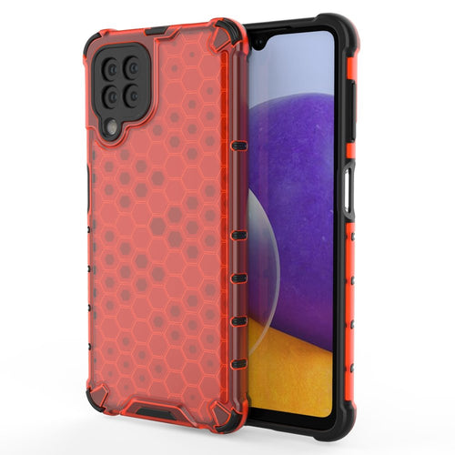 Honeycomb Case armor cover with TPU Bumper for Samsung Galaxy A22 4G red - TopMag