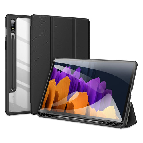 Dux Ducis Toby armored tough Smart Cover for Samsung Galaxy Tab S7 / Tab S8 11'' with a holder for stylus pen black - TopMag