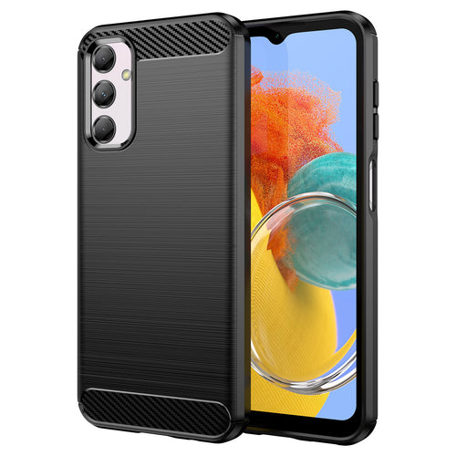 Flexible carbon pattern case for Samsung Galaxy M14 Carbon Case - black