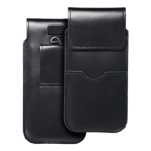 ROYAL - Leather universal flap pocket / black - Size XL - IPHONE 11 / 12 / 13 / SAMSUNG S7 EDGE