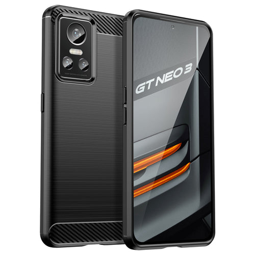 Carbon Case Flexible cover for Realme GT Neo 3 black - TopMag