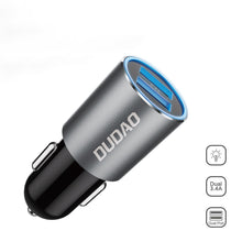 Заредете изображение във визуализатора на галерията – Dudao car charger 2x USB 3.4A gray (R5s gray) - TopMag
